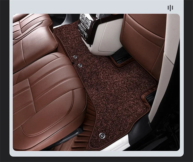 Custom Fit Floor Mat ECO Cowhide Leather for 5 Seaters Land Rover Range Rover Sport Velar Evoque Discovery 4 5 Defender
