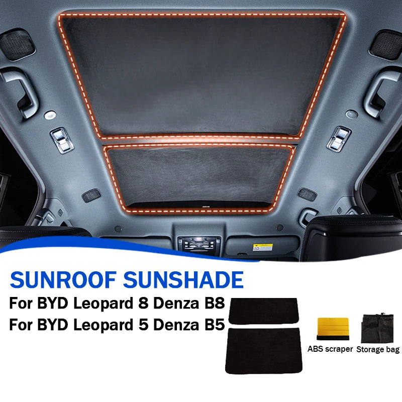 Sunroof Shade Electrostatic Adsorption For BYD Leopard 5/8 Denza B5/8 2024+ Roof UV Protection Thermal Insulation Auto Parts