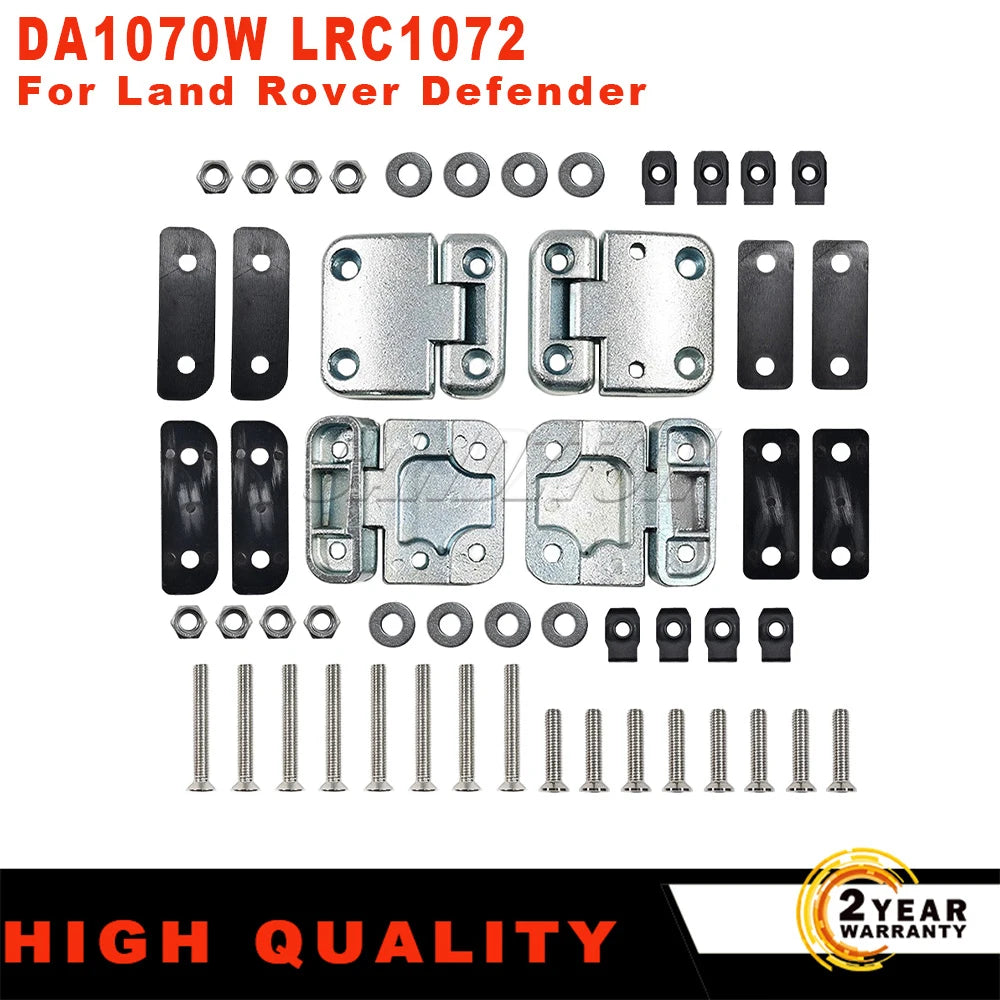For Land Rover Defender 1 Set New Front Door Heavy Duty Hinge with Stainless Steel Nut Bolt Kit DA1070W LRC1072 Car Accessories