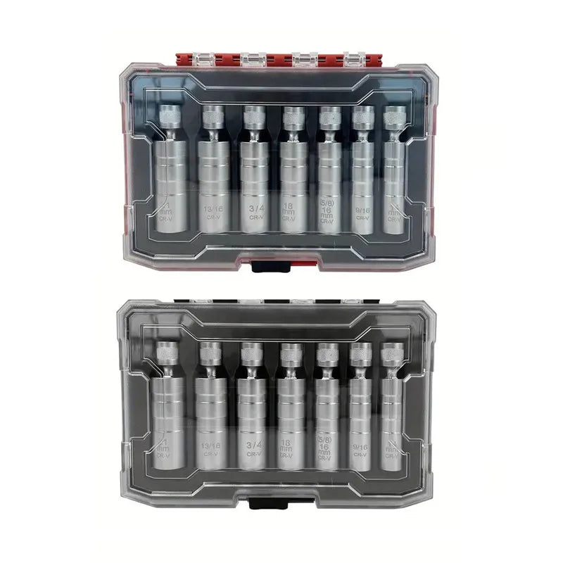 Universal Extended Spark Plug Socket Set 3/8 Inch Rustproof Durable Automotive Repair Tool