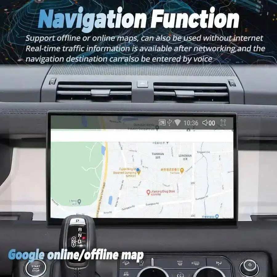 11.4" Android 14 Screen GPS Wireless Carplay Android Auto Car Multimedia Video Player For Land Rover Defender 2020-2025