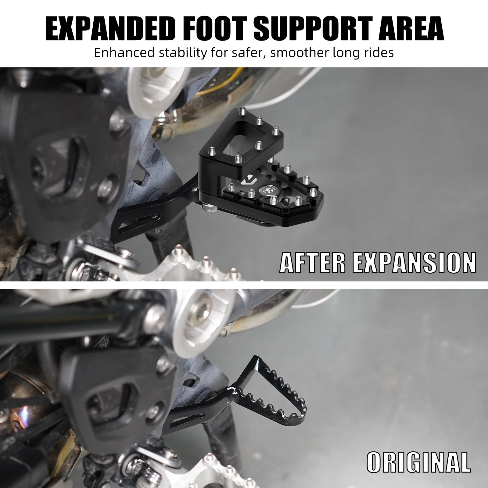 NICECNC DualControl Rear Brake Lever Pedal Step Tip Plate Extender For BMW R1250GS R 1250 GS 2018 2019 2020 2021 2022 2023