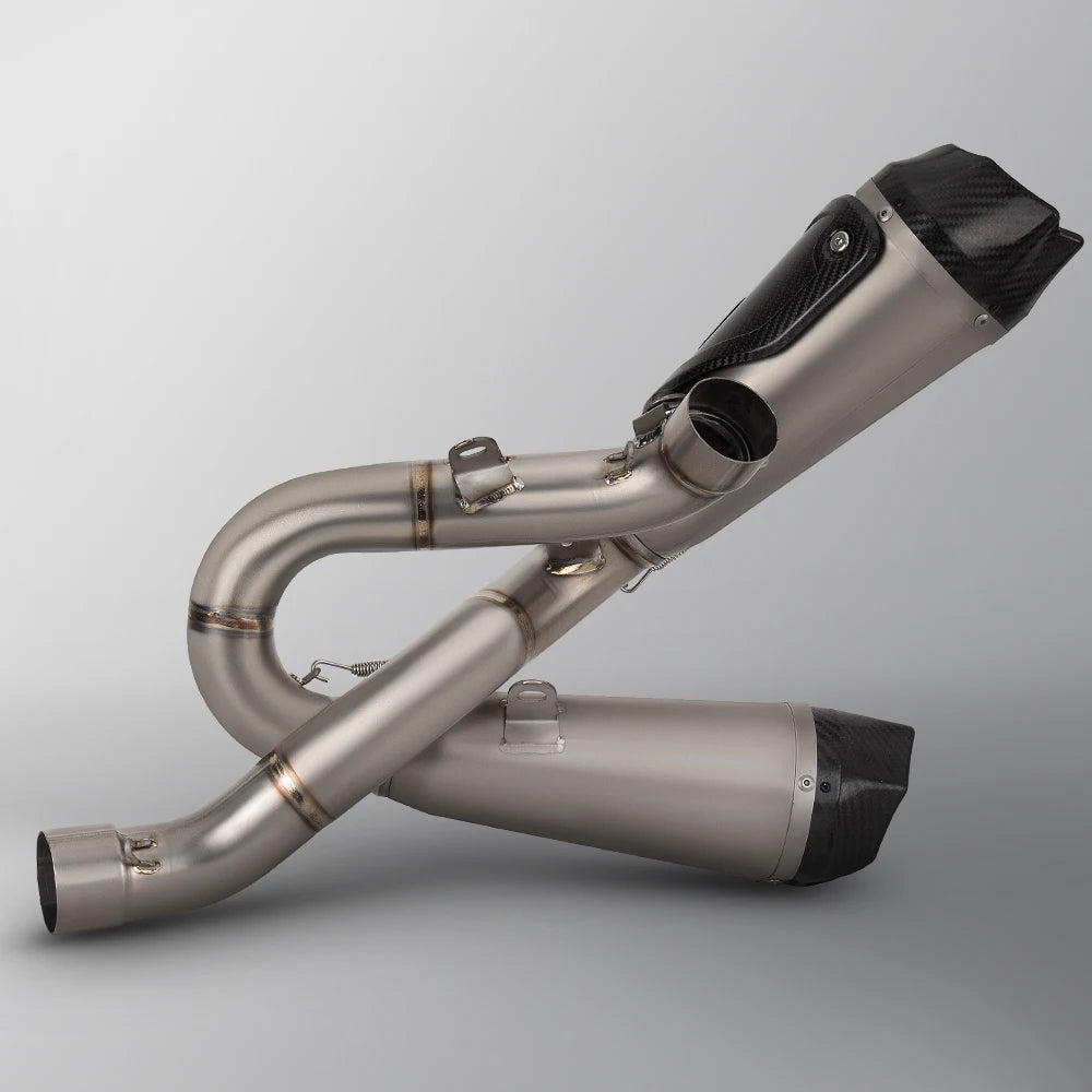 Motorcycle Exhaust Tail Tube Kit Mid Line Pipe Muffler With Cover Slip On For Ducati Panigale/Streetfighter V4/V4R/V4S 2018-2024