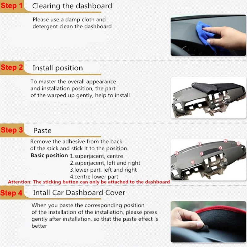 Car Inner Dashboard Cover For Nissan Kicks 2016 2017 2018 2019 2020 Auto Dash Mat Carpet Cape Sun shade Dashmat  Anti-dirty