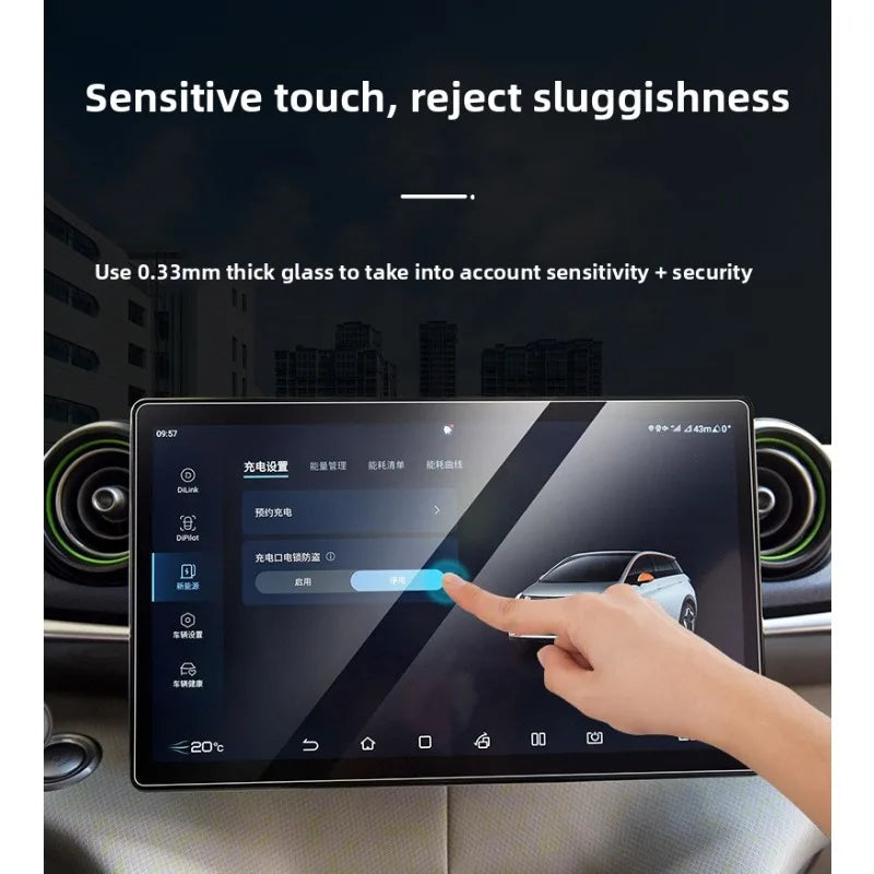 RHD for BYD Sealion 7 Ultra-Clear Anti-Glare Tempered Glass Screen Protector Car Navigation Touch Screen Protective Film