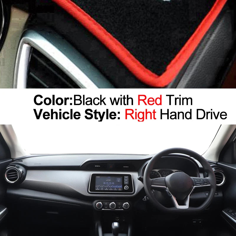 Car Inner Dashboard Cover For Nissan Kicks 2016 2017 2018 2019 2020 Auto Dash Mat Carpet Cape Sun shade Dashmat  Anti-dirty