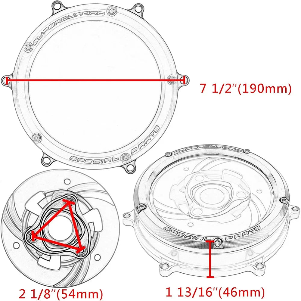 Motorcycle Clarity Derby Engine Clutch Cover Timer Protector Timing Crank Case Stator Cap For Ducati Panigale959 1299 1199 12-19