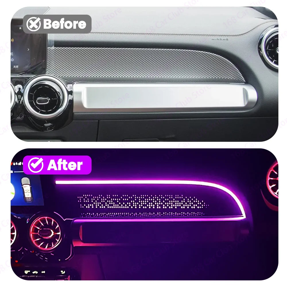 64 Colors Front Passenger Starlight Panel For Mercedes Benz GLB W247 X247 Car B-Class Central Control Panel LED Ambient Light