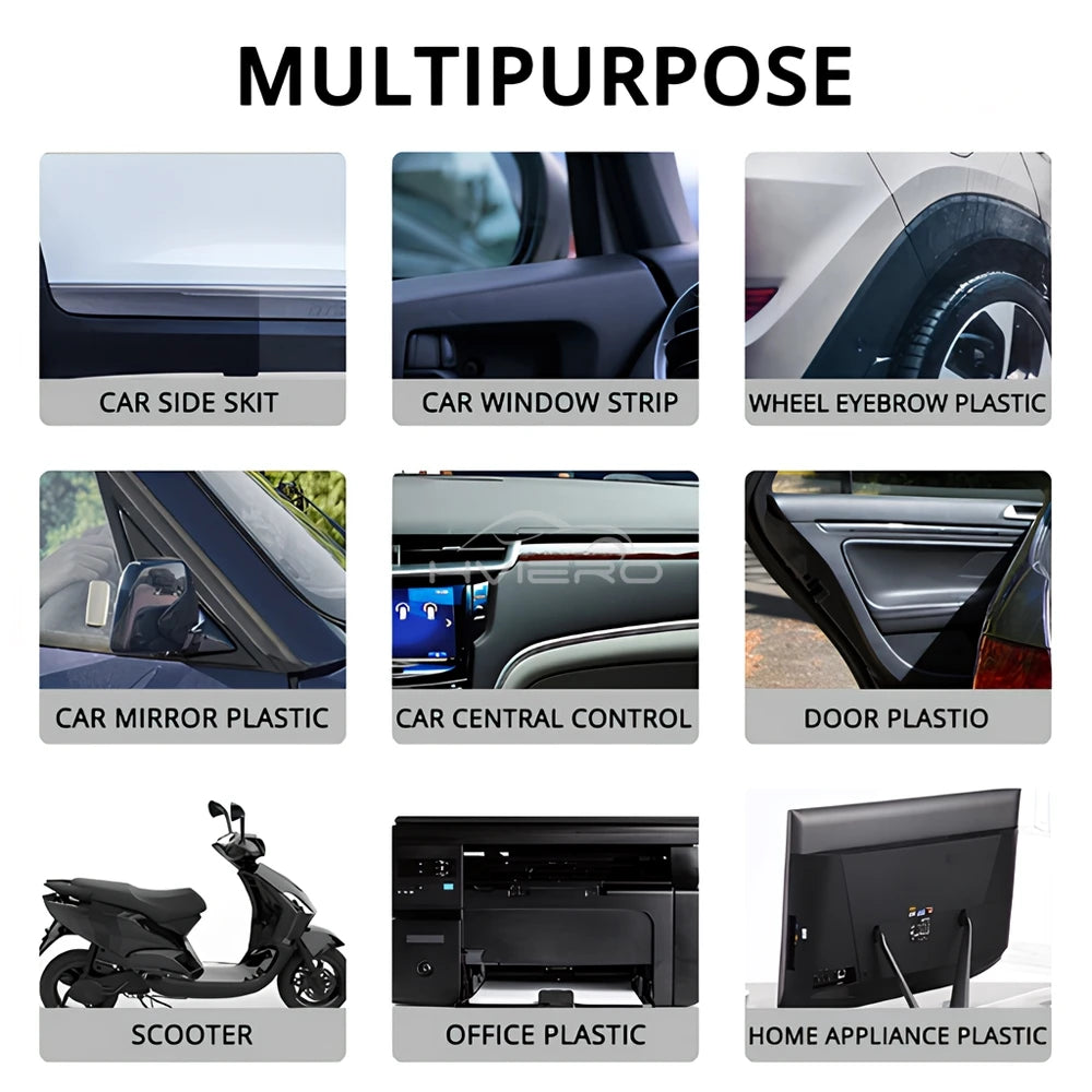 Car Plastic Renovator 20ML/50ML/100ML Care Coating Auto Rubber Repair Clean Restore Gloss Black Shine Seal Brighten Wash Tools