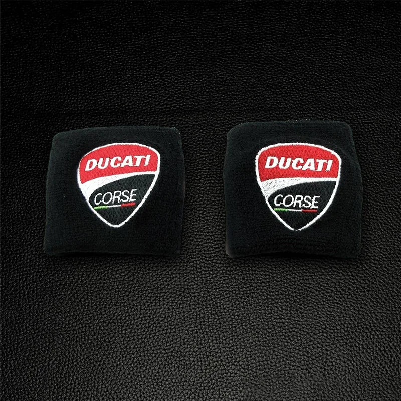 1/2pc Motorcycle Embroidery Front Fluid Oil Brake Reservoir Sock Cover for Ducati Monster Panigale Diavel V4 Scrambler Accessory
