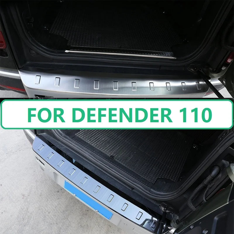 Stainless Steel For Land Rover Defender 110 2020-2024 External Rear Bumper Guard Plate Protect Cover Accessories Black and Silve