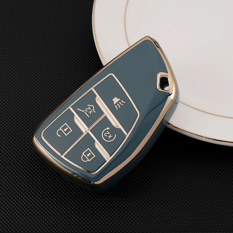 Car Key Cover Case for Chevrolet Tahoe Suburban for GMC Yukon for Buick ENVISION S Plus Avenir 2020 2021 2022 2023 5 6 Button