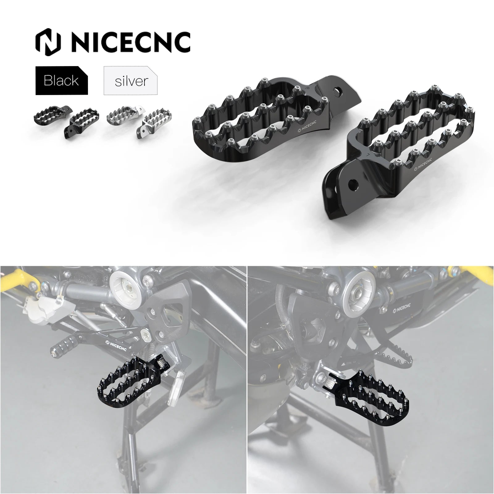 For BMW R 1200 GS 1250 GS Enlarged Wide Foot Pegs Footrest Pedal R1250GS 2019-2023 R1200GS GSA 2013-2018 R1250GS Adventure 2024