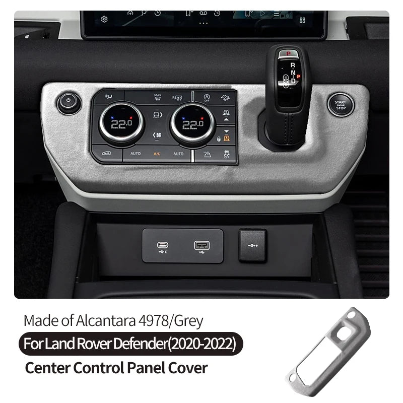 Made of Alcantara Suede Interior Central Gear Lever Console Lid Sheath Shell Cover For Land Rover DEFENDER 2020-2022 Accessories