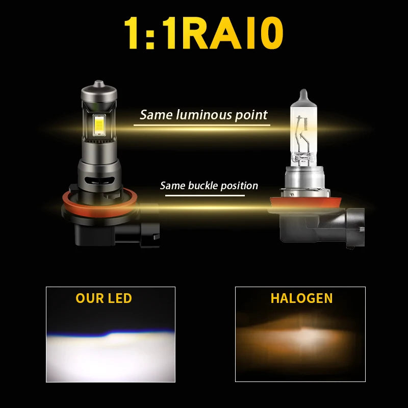 لمبتان LED للمصابيح الأمامية CANbus H11 بقوة 70 واط و12000 لومن عالية ومنخفضة/مصابيح ضباب لسيارة نيسان قشقاي 2 (J11) 2017-2023 2018 2019 2020 2021 2022
