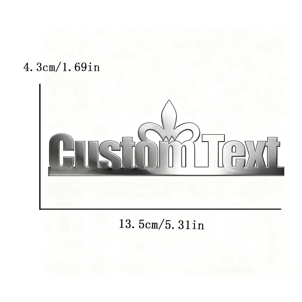 Classic Font Chic Crown Metal Car Styling Body Side Stickers Customization Logo Badge Emblem Motorbike Waterproof Accessories