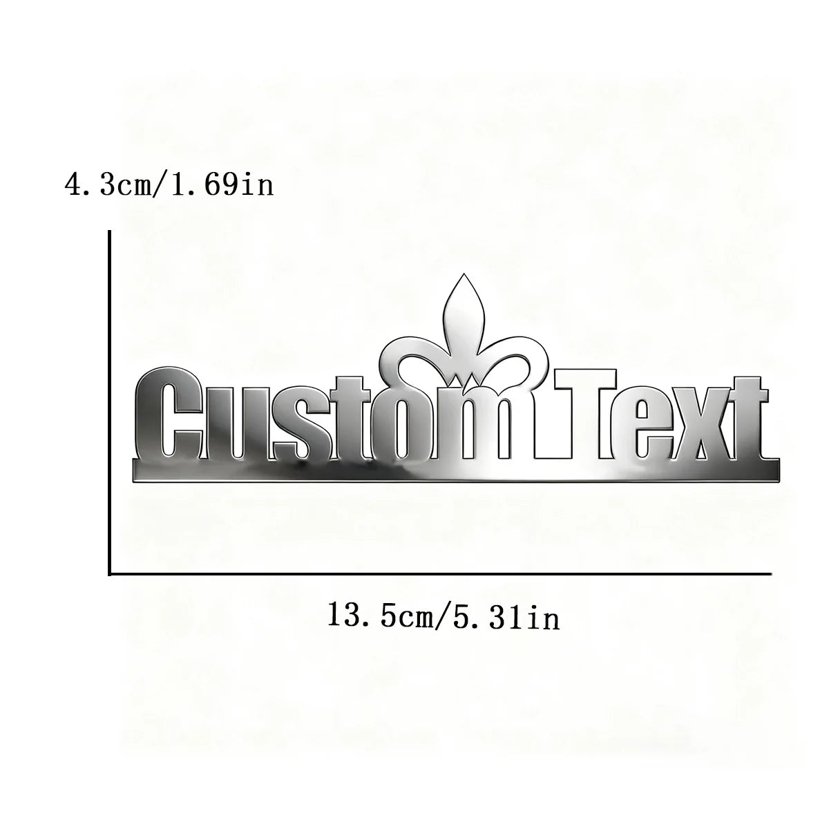 Classic Font Chic Crown Metal Car Styling Body Side Stickers Customization Logo Badge Emblem Motorbike Waterproof Accessories