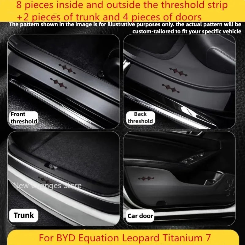 For BYD Formula Leopard Titanium 7 2025 2026 Car Pedal Threshold Protection Strip Anti Step Adhesive Upgrade Interior Supplies