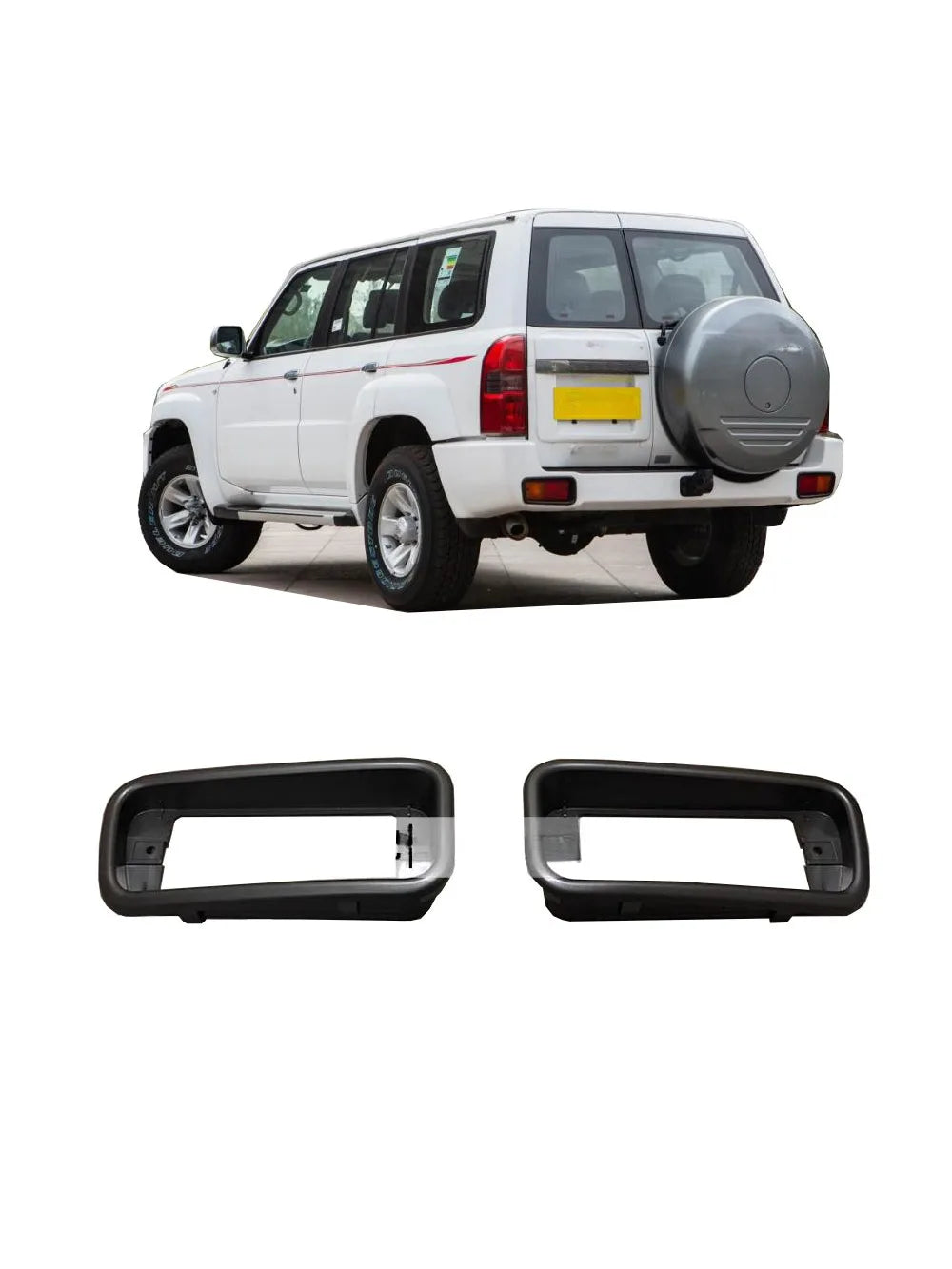 L or R Rear Bumper Lamp Cover for Nissan Patrol Y61 Light Frame Not for Y61 Gr Bumper Cover Turning Lamp Cover