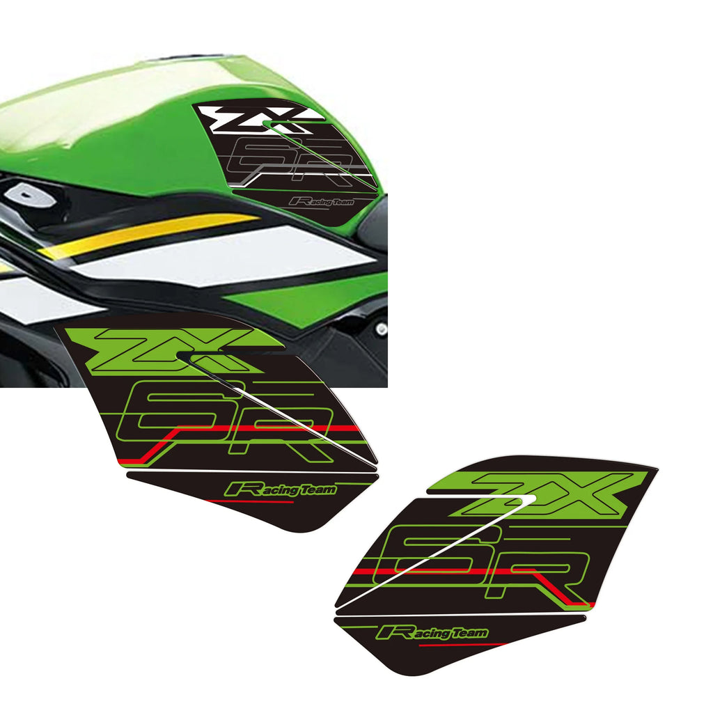 NEW fit kawasaki Ninja ZX6R ZX6R 3D Stickers Decals Tank Pad Gas Fuel Oil Cap Protector Front Face Fairing Fender