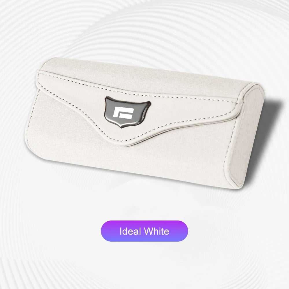 Suede Leather Flocking Car Visor Sunglasses Case Magnetic Storage Box For JISHI Polestones 01 Rox 2024 2025 2026