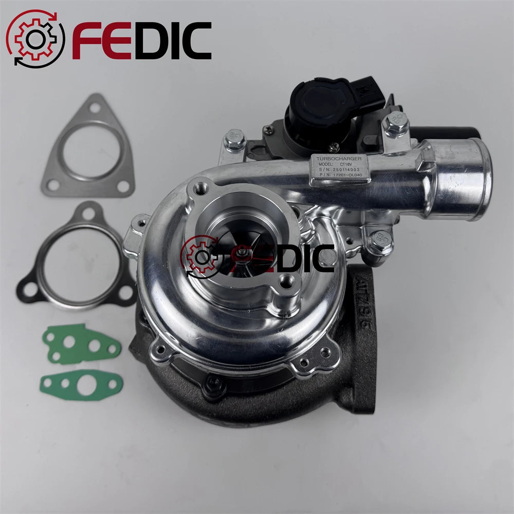 CT16V 17201-30110 17201-0L040 شاحن توربيني لسيارات تويوتا هايلكس لاندكروزر وفورتشنر 3.0D 1KD-FTV MFS توربوشارغر