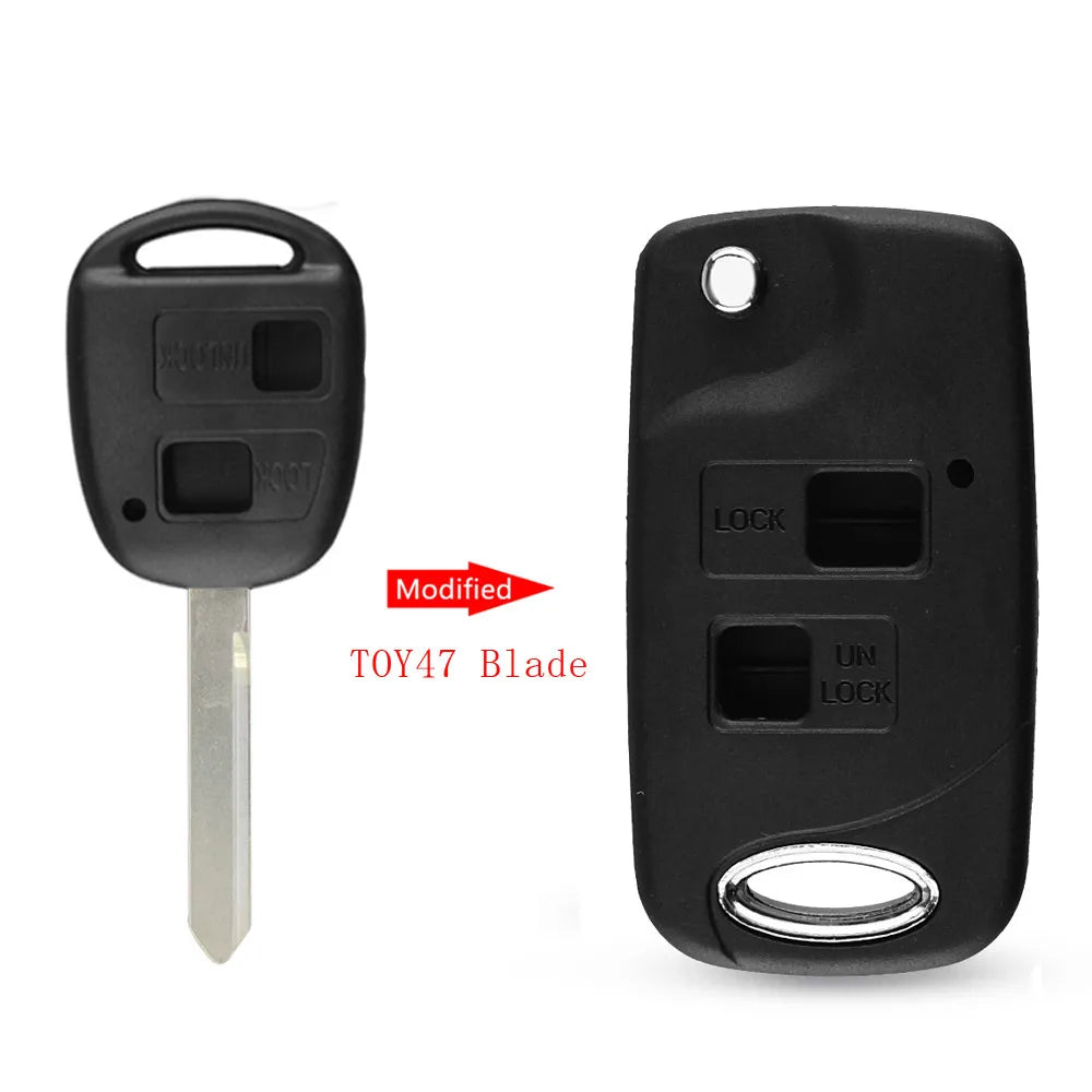 KEYYOU Modified Flip 2/3 Button Remote Key Shell Case For Toyota RAV4 Avalon Prado Tarago Camry Tarago For Lexus Es Rx Lx Gs Key