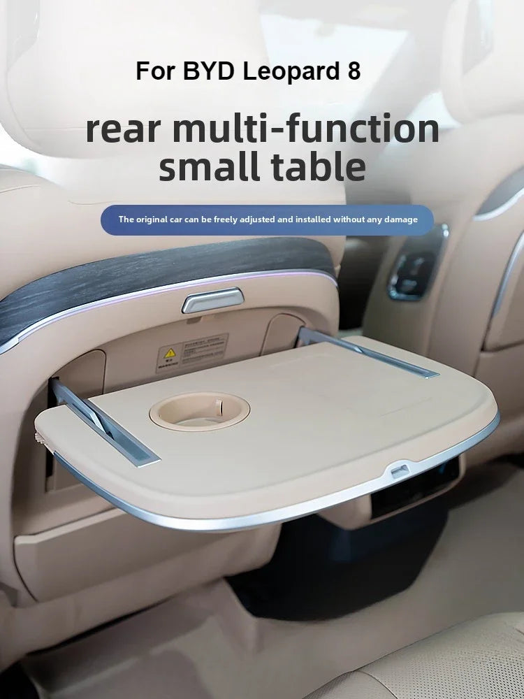 For BYD Formula Leopard 8 Car Seat Back Foldable Table Rear Row Desk w/ Atmosphere Light Wireless Charging &Water Cup Position
