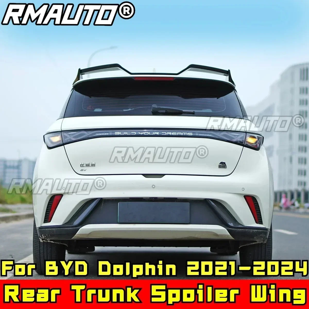 Dolphin Body Kit Rear Roof Spoiler Rear Wing Glossy Black DC Style Rear Roof Wing for BYD Dolphin 2021-2024 Car Accessories