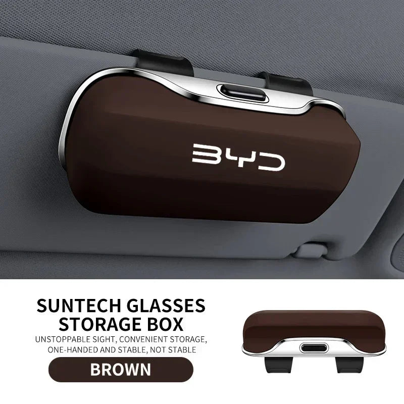 For BYD Leopard 8 Dolphin Atto 3 Han Seal U Tang Song Yuan Accessories Car Visor Sunglasses Glasses Case Glasses Holder Clip Box