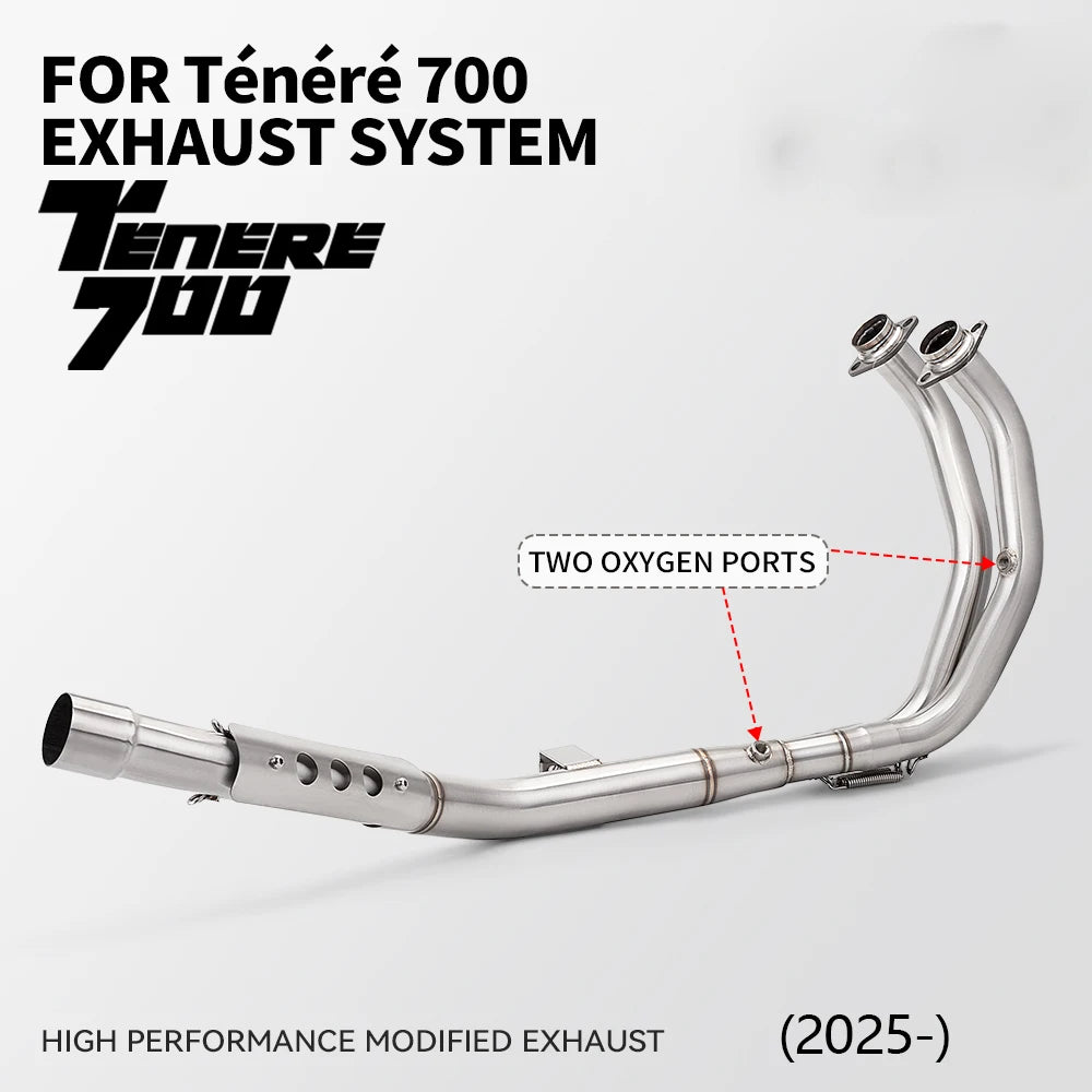 For Yamaha TENERE 700 T700 2019-2025 T7 XTZ 690 700 Motorcycle Exhaust Manifold Front Pipe Fit Original Escape Muffler