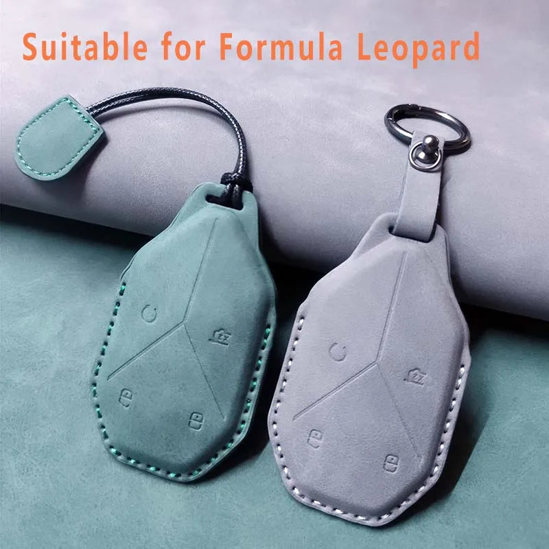 Car Remote Key Case Cover For BYD Equation Formula Leopard 5 8 3  Leather Keychain Shell Luxury Key Holder Protector Accessories