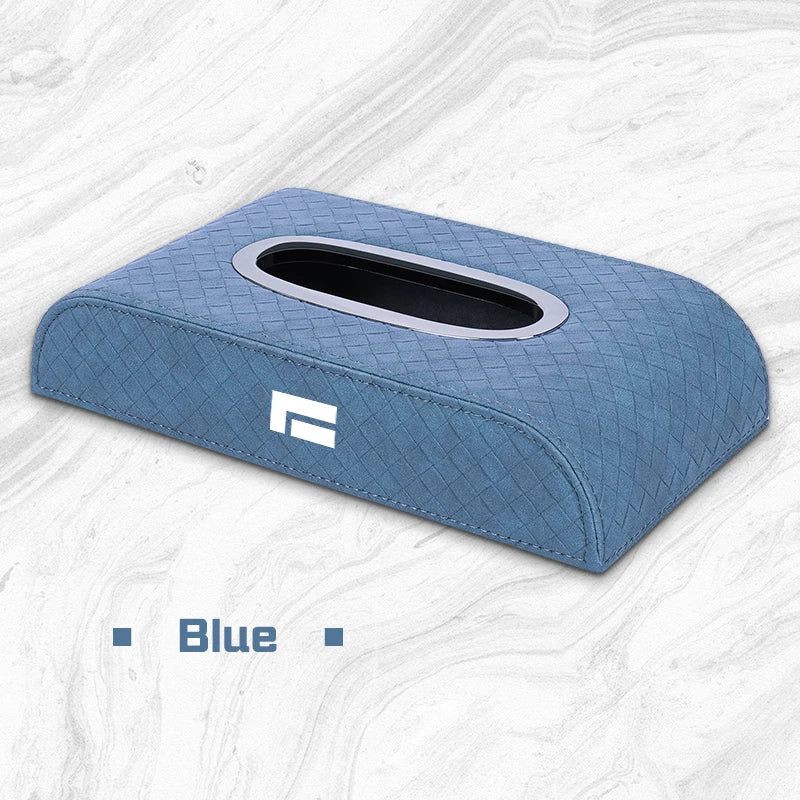 For BAIC Jishi Polestone 01 Rox 01 2023 2024 2025 Car Armrest Tissue Box Plaid Leather Napkin Paper Case Storage Bag Accessories
