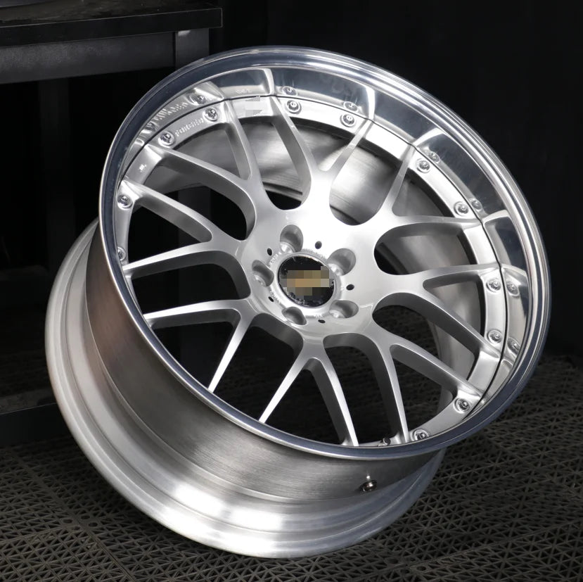 For BMW M2 M3 M4 E36 E46 E46, Mercedes Audi, Porsche 911 997 2-piece 18'' 19'' 5x112 5x120 Forged Wheels with Chrome Rims
