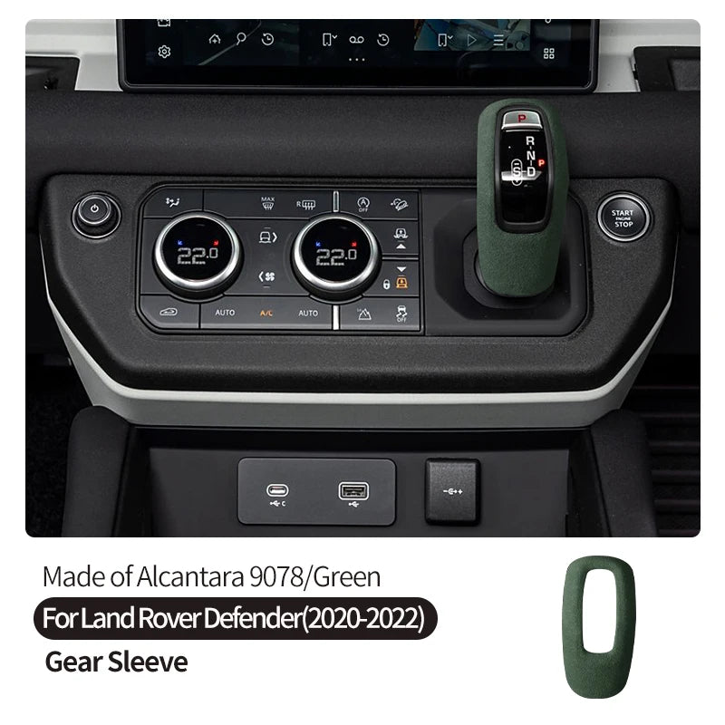 Made of Alcantara Suede Interior Central Gear Lever Console Lid Sheath Shell Cover For Land Rover DEFENDER 2020-2022 Accessories
