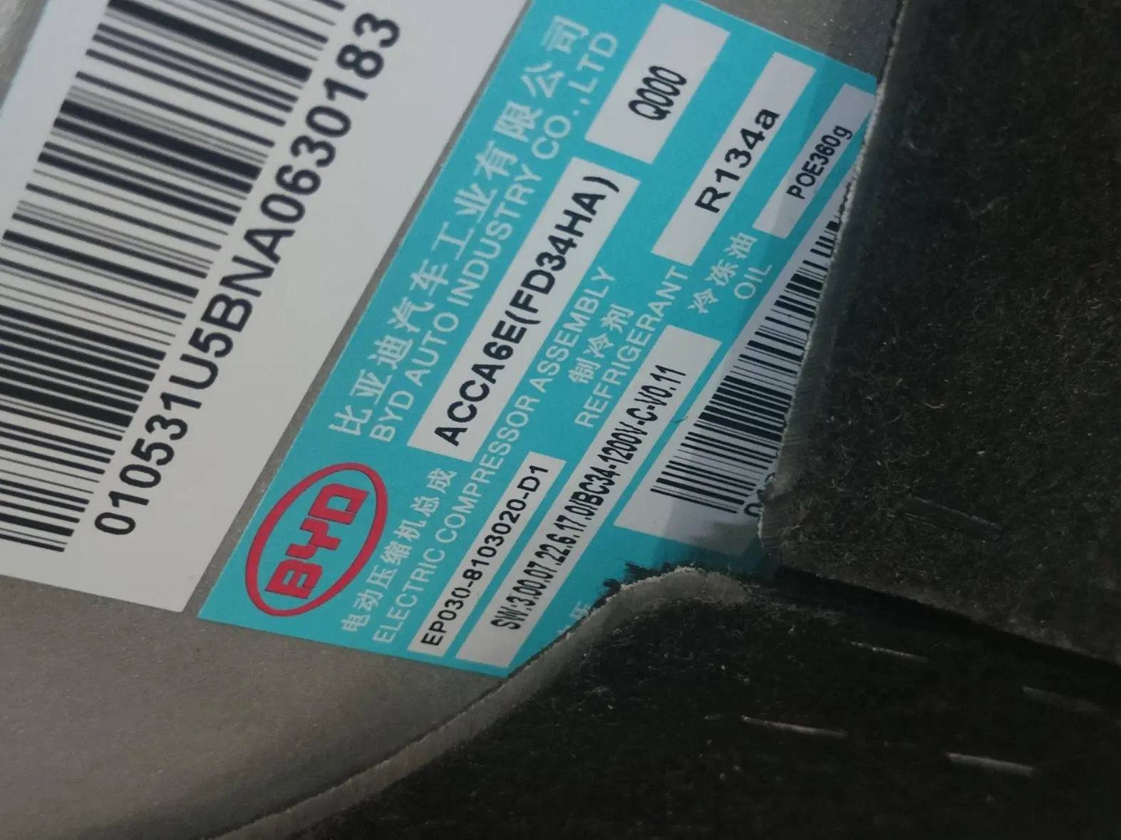 Original OEM Brand New High Voltage Hybrid AC Compressor for BYD Tengshi N8 EP030-8103020 Auto AC Replacement Part