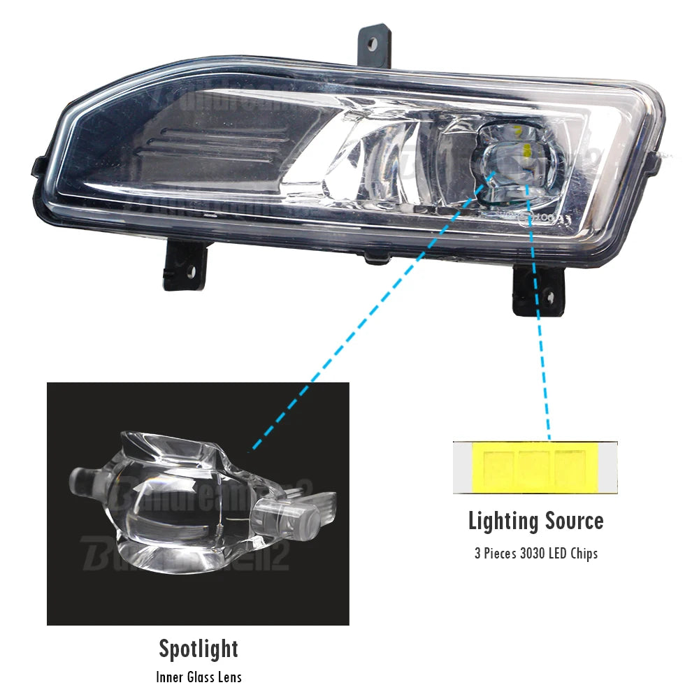 30 واط 4000 لومن مصباح ضباب أمامي LED للسيارة مع غطاء وقوس سلك التوصيل لنيسان X-Trail T32 2017 2018 2019 2020