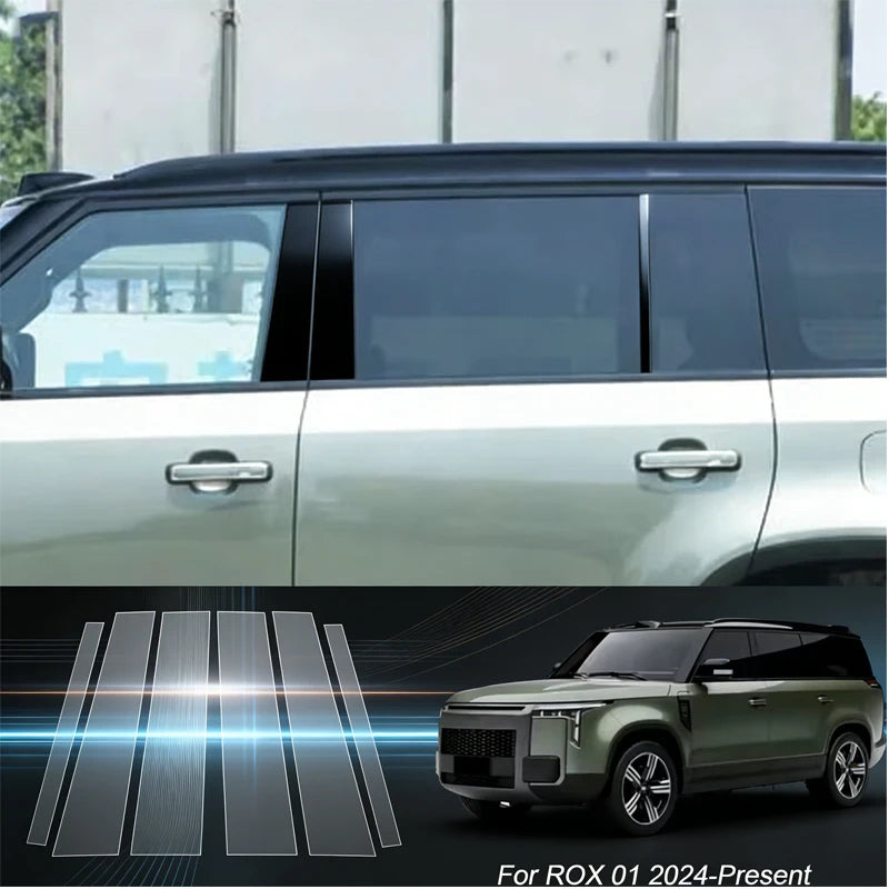 Car Protective Film Anti-Scratch B Pillar TPU For ROX 01 JISHI 01 2024-Present Auto Window Body Paint Sticker Accessories