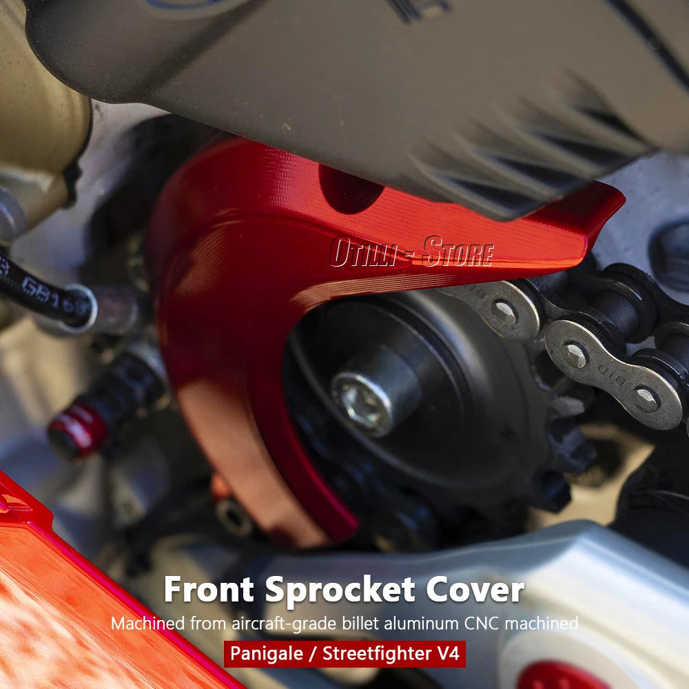 CNC Front Sprocket Cover Chain Protector Guard Motorcycle Parts For Ducati Streetfighter V4 S Panigale V4 R S 2018-2024
