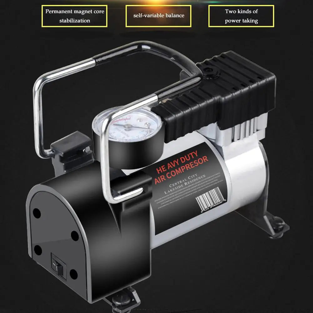 12V 200 PSI Heavy Duty Deluxe Metal Air Compressor Tire Digital Car Pump With Tyre Inflator Inflatable Pressure Gauge W6B7