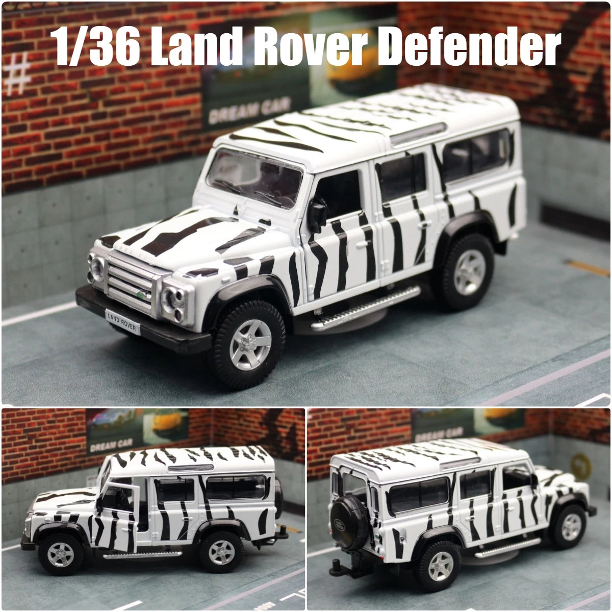 1/36 Land Rover Defender SUV Toy Car Model For Children RMZ City Diecast Miniature Sport Vehicle Pull Back Collection Gift Kid