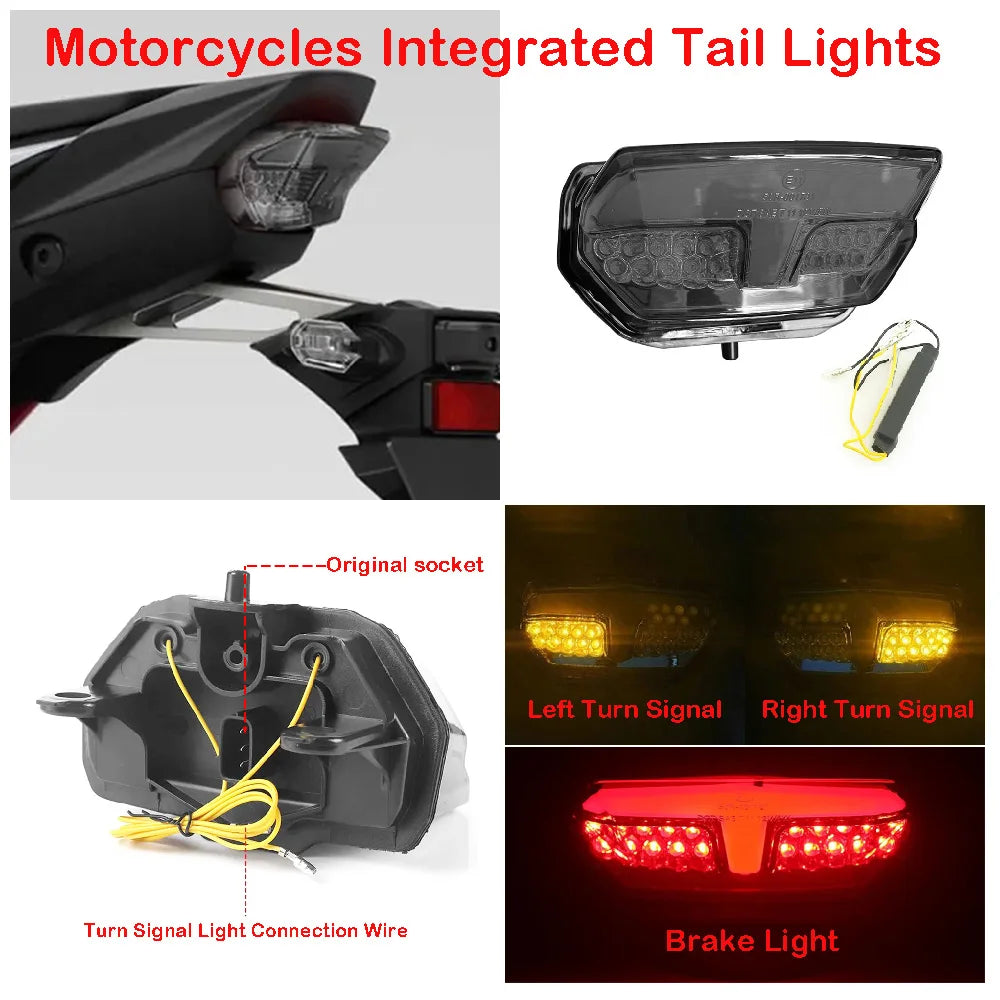 For Honda CRF1100L Africa Twin ADV Sports DCT 2020-2025 Motorcycle Taillight Rear Brake & Turn Signal LED Integrated Tail Light
