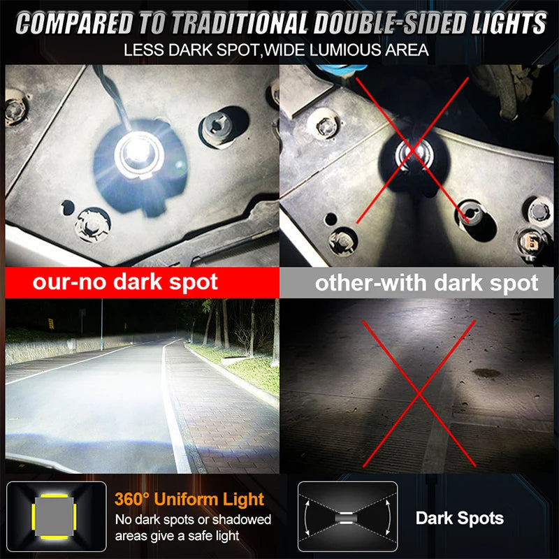 360 3D CSP H7 H11 H1 LED Canbus 6400W 7100000LM Car Headlights H8 H9 HB3 9005 HB4 9006 9012 HIR2 6000K 12V Turbo Lights For Lens