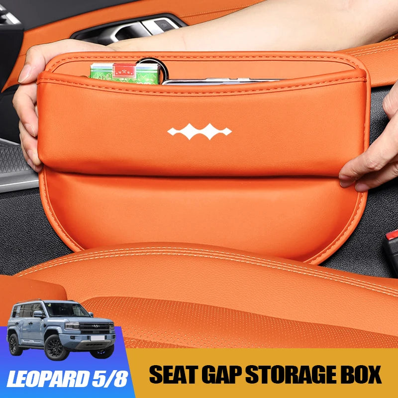 Seat Gap Storage Box for BYD Leopard 5 Leopard 8 Leather Car Seat Gap Pockets Anti-Spill Interior Accessory