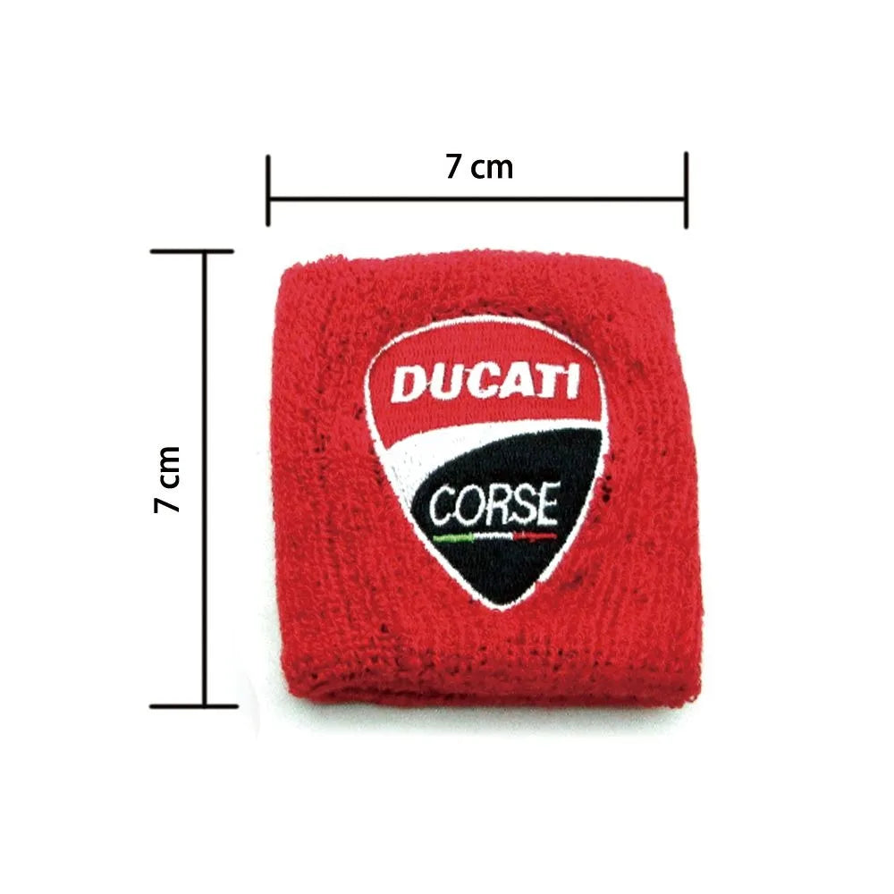 1/2pc Motorcycle Embroidery Front Fluid Oil Brake Reservoir Sock Cover for Ducati Monster Panigale Diavel V4 Scrambler Accessory