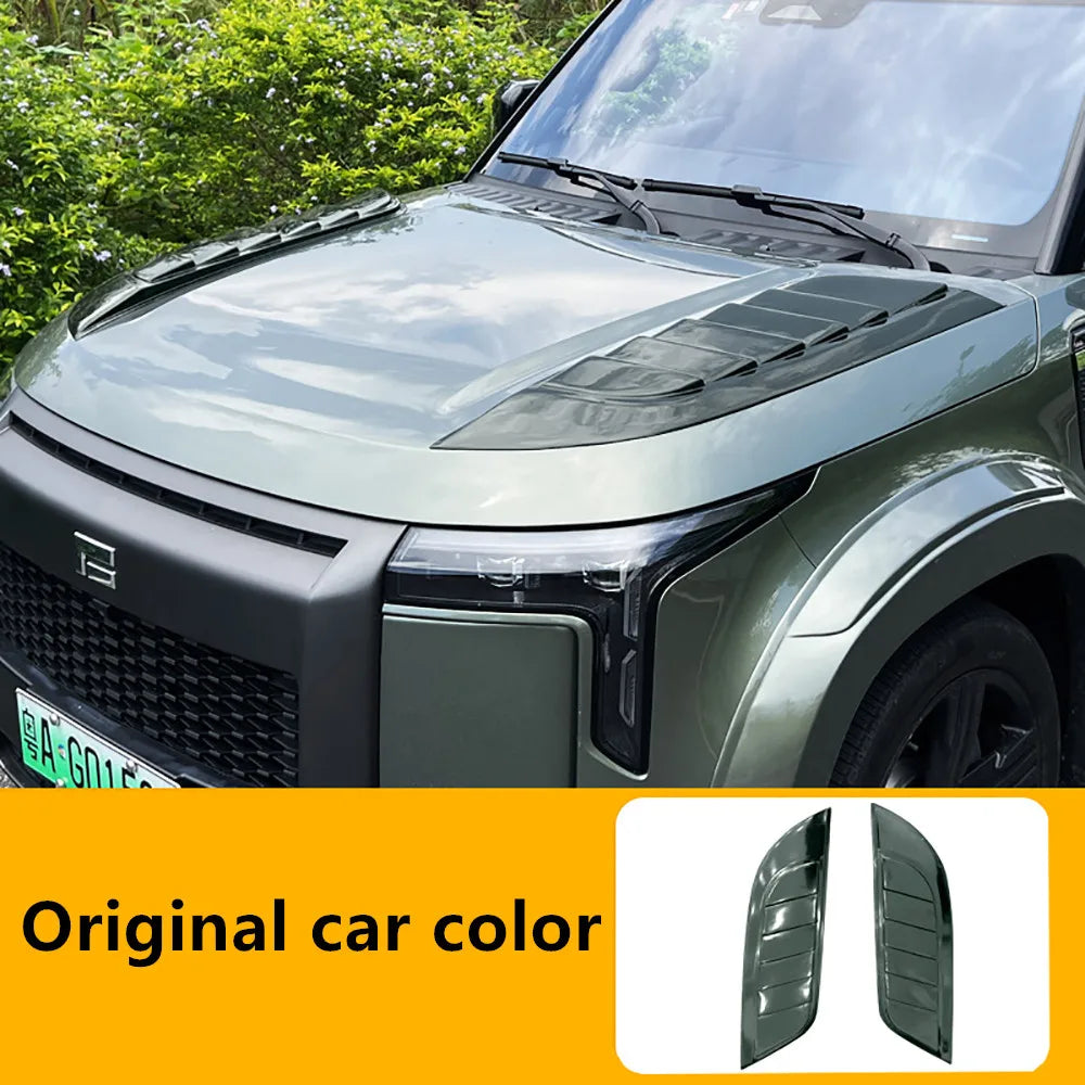 Car Non Destructive Installation Angel Wings Hood Cover Decoration Panel For BAIC Jishi Polestone 01 Rox 01 Black Warrior Parts