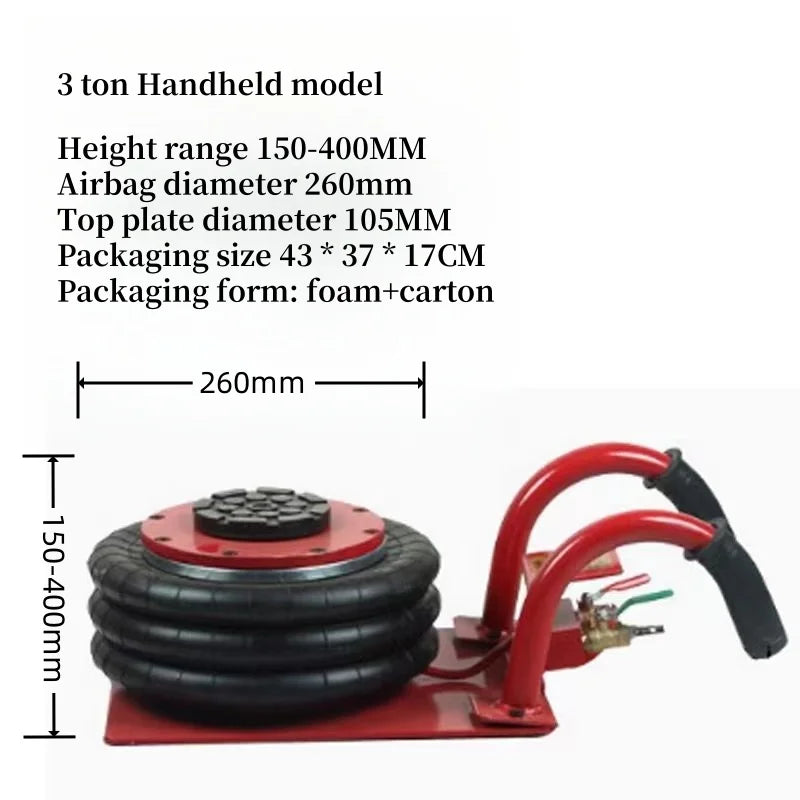 Adjustable Height 3Ton 5 Ton Off-Road Vehicle Recovery Car Garage Handheld Inflatable Car Pneumatic airbag Lifting Jack
