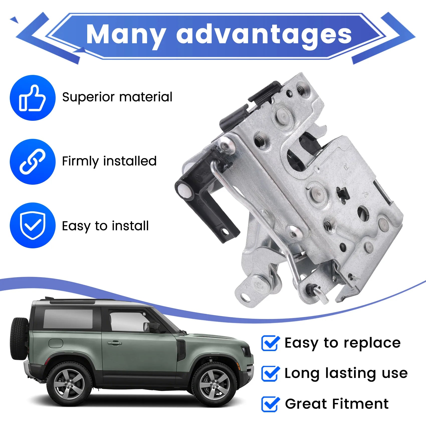 A30P-MWC1476 Front Right Door Lock Block Latch Assembly FQJ103160 FQJ500240 For Land Rover Defender 90& 100 TD5 TDI 1987-2006