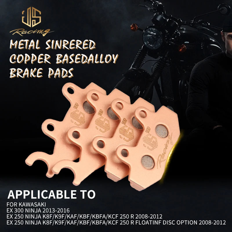 JSRAOIMG Sintered Front Rear Brake Pads For Kawasaki Ninja 250 300 400 EX300 Z300 ER300 Ninja250 EX250R EX250 Z250SL Ninja400