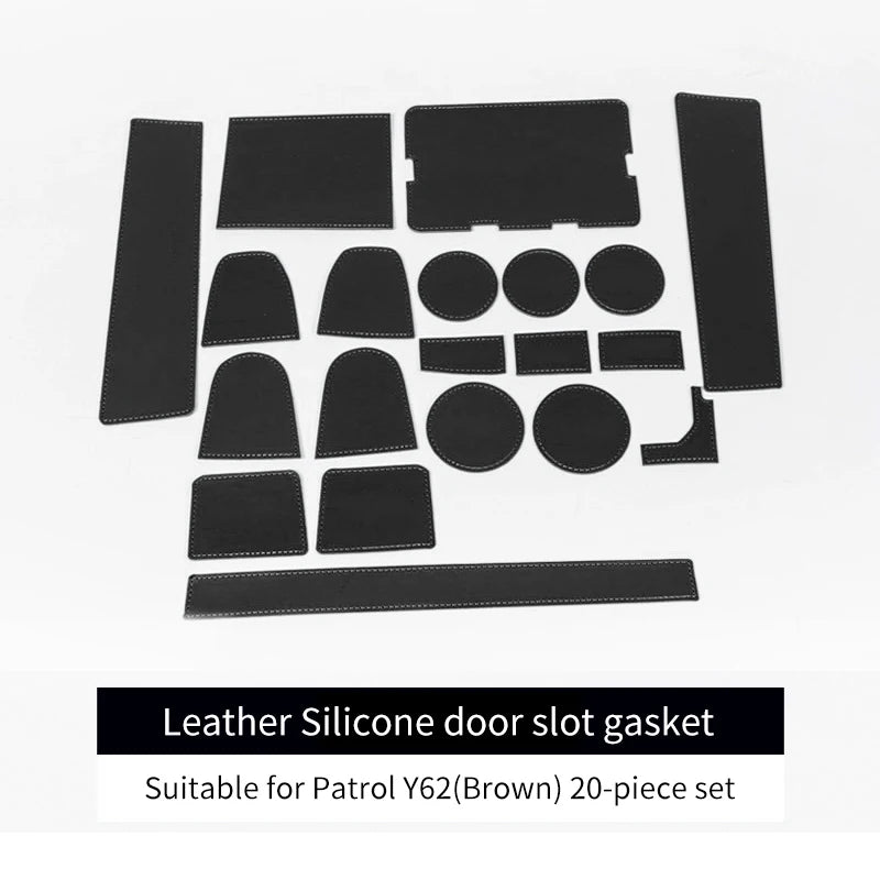 For Nissan Patrol Y62 Water Cup Storage Box Mat Non-Slip Interior Design Accessories Modification Protective Cleaning Pad 2020